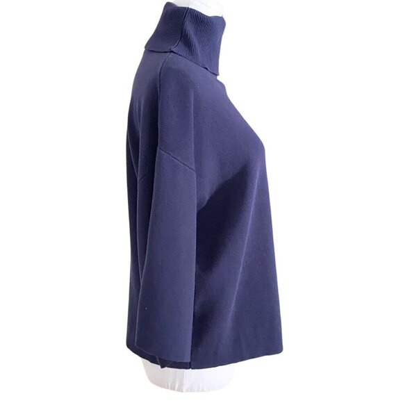 PRETTY LAVISH HAYDEN KIMONO SLEEVE TURTLENECK JUMPER SWEATER IN NAVY - XS - Picture 4 of 11